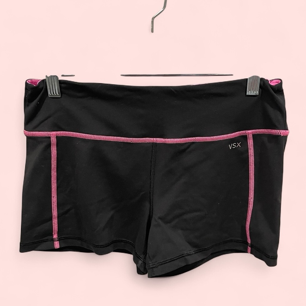 Victoria’s Secret sport made sexy booty yoga shorts black pink drawstring tie